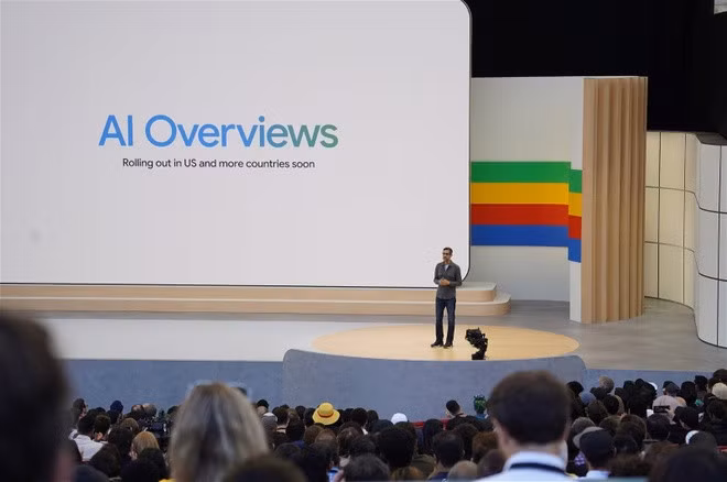 CEO Sundar Pichai của Google tại sự kiện I/O 2024. Ảnh: The Verge.