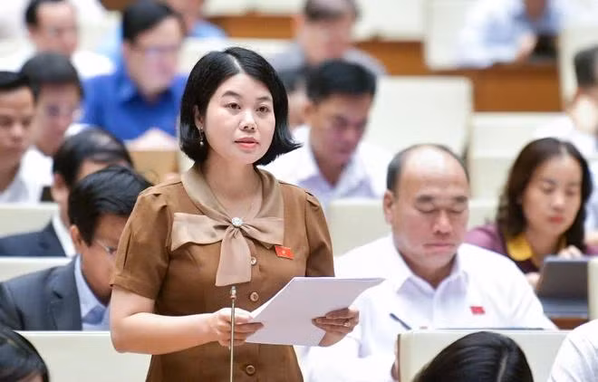 Đại biểu Nguyễn Thị Huế, Đoàn đại biểu Quốc hội tỉnh Bắc Kạn. (Ảnh: TTXVN)
