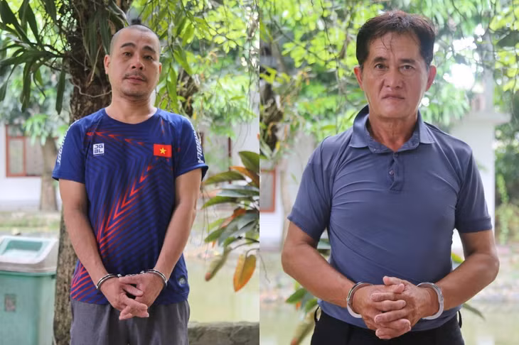 2 đối tượng Phan Trung Hưng (bìa trái) và Già Xìa Chơ. (Ảnh: Công an Nghệ An)
