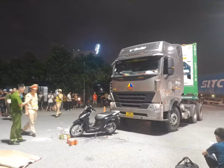 Hiện trường vụ tai nạn khiến một góa phụ tử vong.