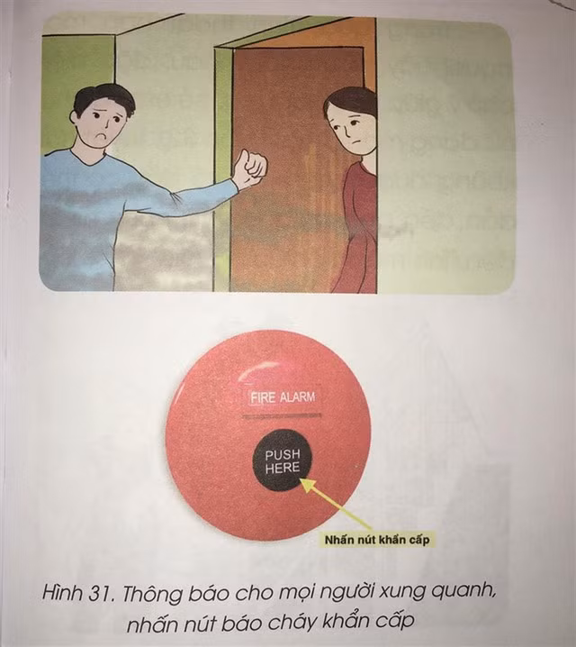 Chú ý nhấn nút cháy khẩn cấp để thông báo cho người xung quanh.