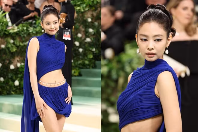 Jennie (Blackpink) tham dự Met Gala 2024. Ảnh: X