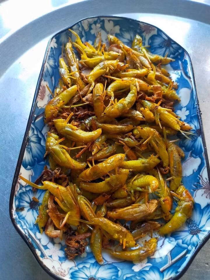 Món muồm muỗm chiên giòn được nhiều khách hàng ưa thích. (Ảnh: Phương Quý)