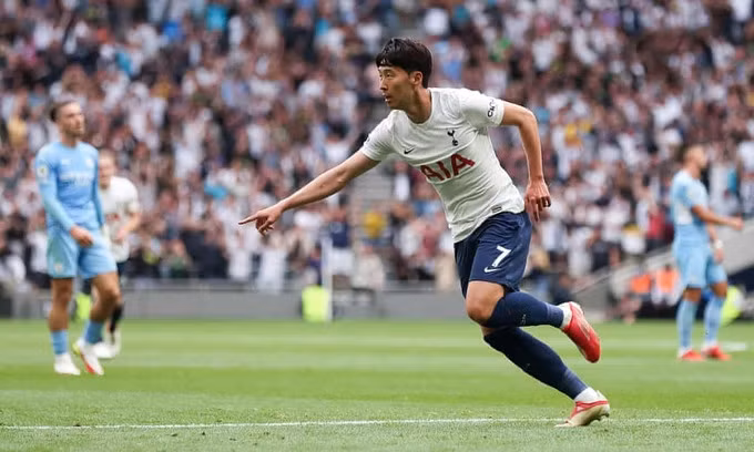 Son Heung-min khiến Man City nhận thất bại đầu tiên ở trận ra quân kể từ năm 2010. Ảnh: AMA