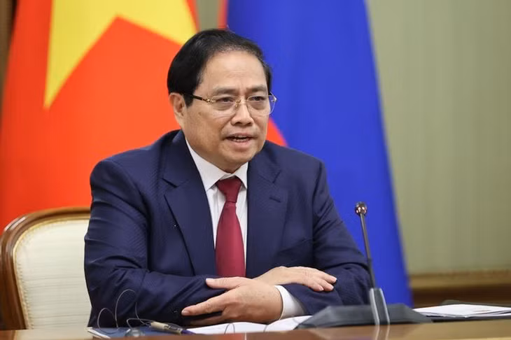 Thủ tướng Phạm Minh Chính phát biểu tại cuộc Hội đàm. (Ảnh: VGP/Nhật Bắc)