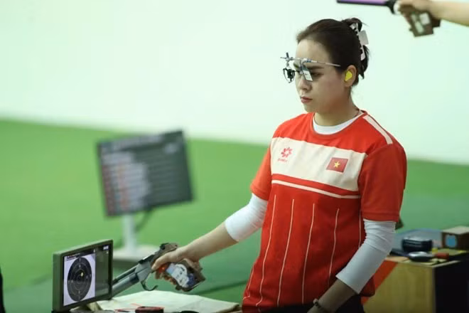 Trịnh Thu Vinh vẫn là xạ thủ nữ Việt Nam có vị trí tốt nhất trên bảng xếp hạng thế giới lúc này. Ảnh: Bùi Lượng