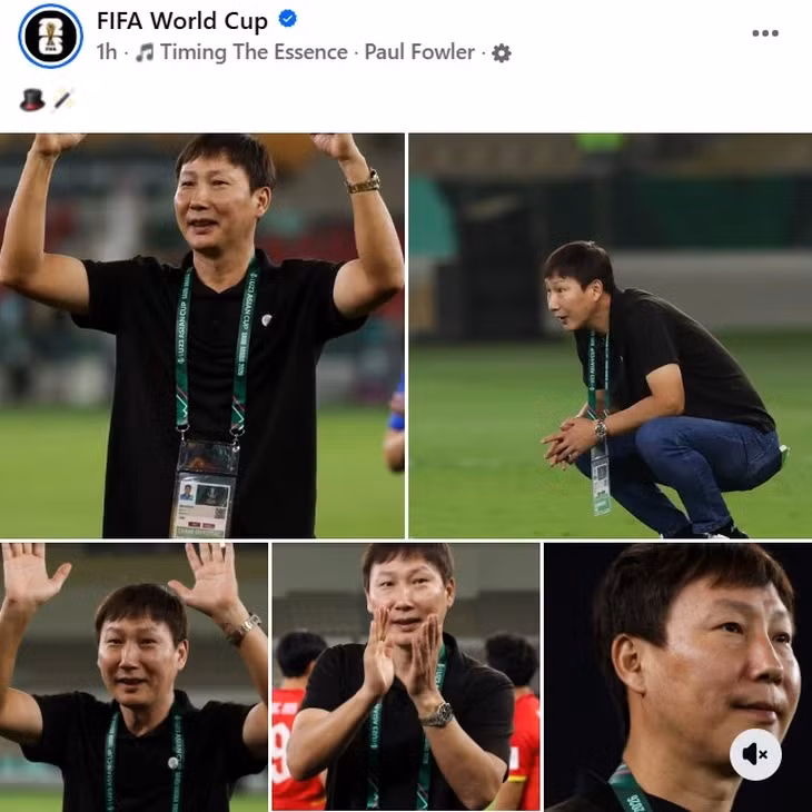 Fanpage của FIFA đăng dòng trạng thái thú vị về ông Kim Sang Sik - Ảnh: SC