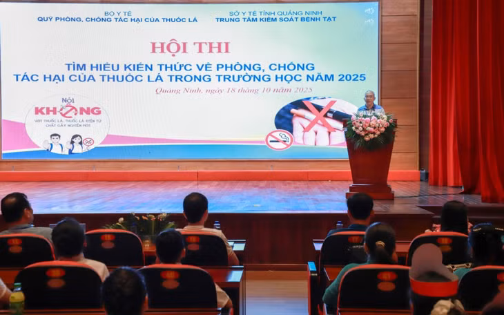Hội thi Tìm hiểu kiến thức về phòng, chống tác hại của thuốc lá trong trường học tháng 10/2025. Ảnh: CDC cung cấp