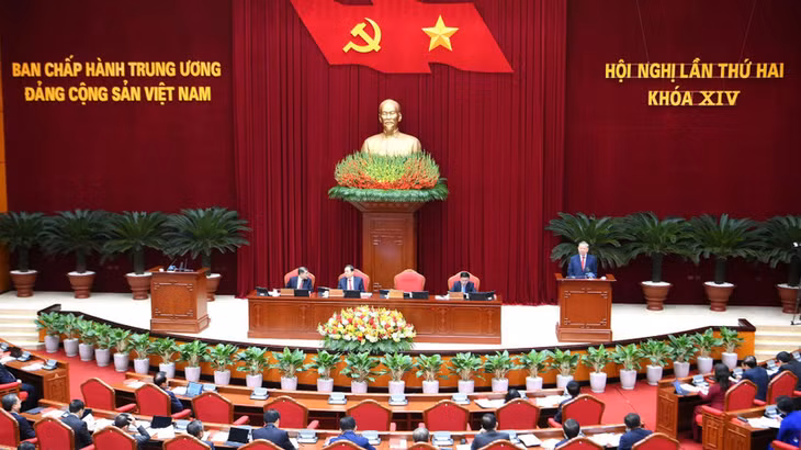 Hội nghị lần thứ hai Ban Chấp hành Trung ương Đảng khóa XIV. (Ảnh: ĐĂNG KHOA)