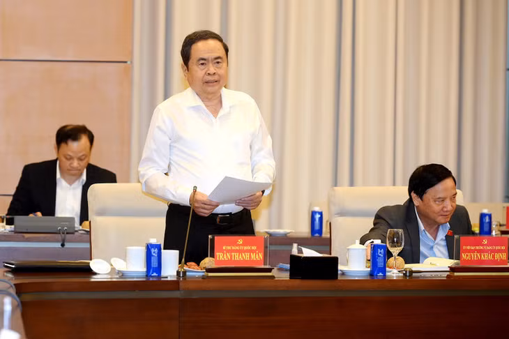 Chủ tịch Quốc hội Trần Thanh Mẫn phát biểu tại hội nghị. (Ảnh: ĐĂNG KHOA)