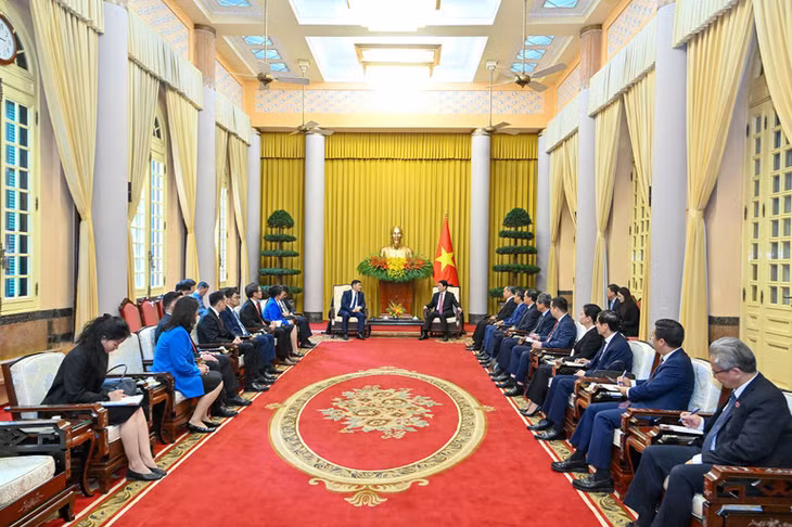 Toàn cảnh buổi tiếp. (Ảnh: THỦY NGUYÊN)