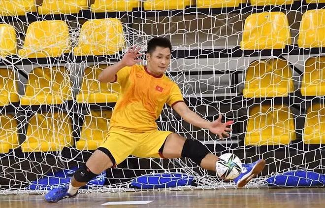 Thủ môn Hồ Văn Ý góp mặt trong thành phần đội tuyển futsal Việt Nam chuẩn bị tham dự giải Đông Nam Á 2026. Ảnh: VFF