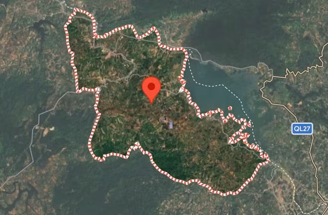 Xã Quảng Phú - nơi xảy ra vụ việc 2 bé gái đuối nước tử vong. Ảnh: Google Maps