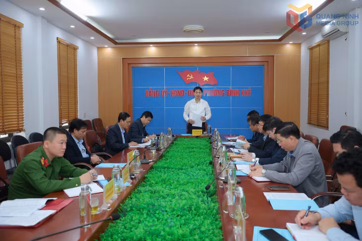 Đồng chí Nguyễn Văn Công, Phó Chủ tịch UBND tỉnh, Phó trưởng Ban bầu cử đại biểu Quốc hội khóa XVI đơn vị số 1, tỉnh Quảng Ninh phát biểu chỉ đạo tại cuộc kiểm tra. 