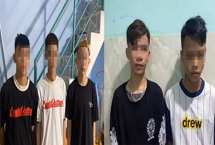 Nhóm nam thanh thiếu niên đánh hội đồng một nam thiếu niên khác nằm gục giữa đường ở Phú Quốc - Ảnh: UBND đặc khu Phú Quốc cung cấp