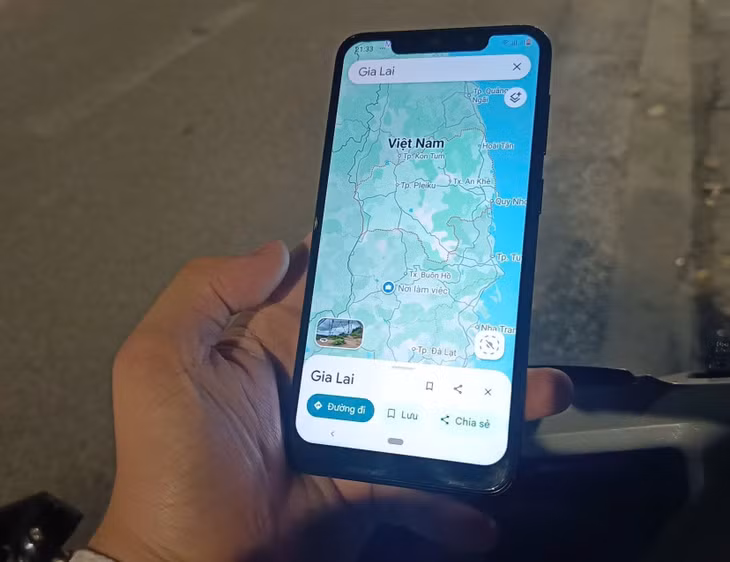 Bản đồ Google xuất hiện thay đổi theo địa giới hành chính mới. Ảnh: Hạo Thiên
