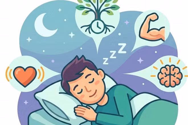 Giấc ngủ đóng vai trò quyết định đến sức khỏe và tuổi thọ. Đồ họa: Thiện Nhân