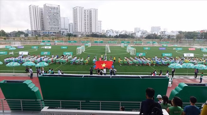 Festival bóng đá học đường tại TPHCM đã tổ chức được 12 năm, thu hút sự tham dự của trên 260 trường tiểu học trên địa bàn. Ảnh: Nguyễn Đăng