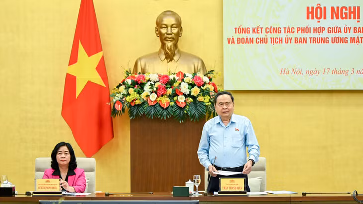 Chủ tịch Quốc hội Trần Thanh Mẫn phát biểu khai mạc hội nghị. (Ảnh: DUY LINH)