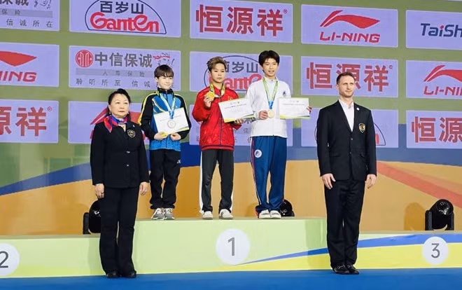 Vận động viên wushu trẻ của Việt Nam có kết quả huy chương trong giải đấu lần này. Ảnh: Đội tuyển wushu Việt Nam