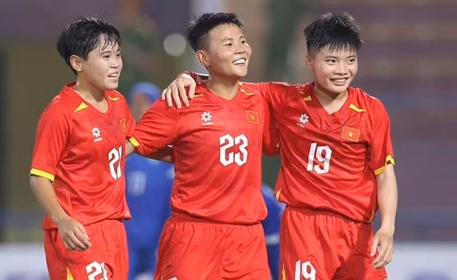 Tuyển nữ Việt Nam giành vé tham dự vòng chung kết Asian Cup 2026. Ảnh: Nhật Anh
