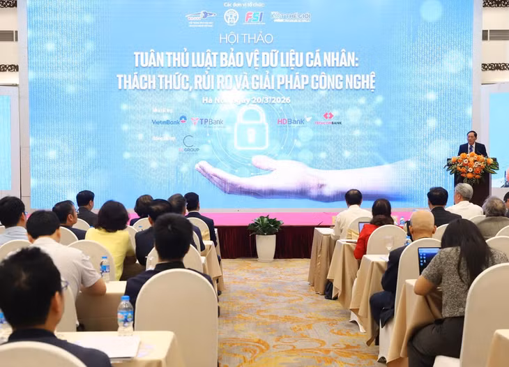 Hội thảo “Tuân thủ luật bảo vệ dữ liệu cá nhân - Những thách thức, rủi ro và giải pháp công nghệ” - Ảnh: VGP/Thu Giang