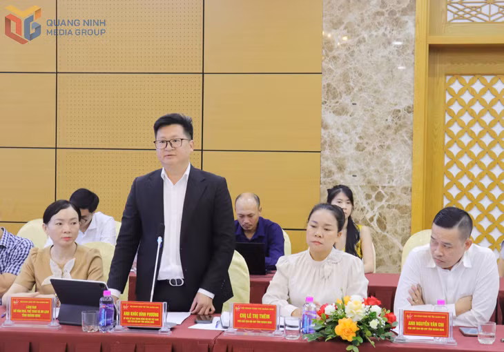 Lãnh đạo Hội Doanh nhân trẻ tỉnh phát biểu tại hội nghị.