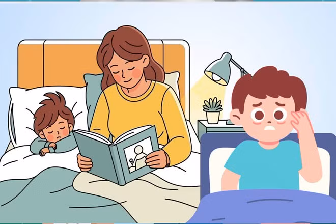 Tác động tâm lý của việc cho trẻ ngủ chung với bố mẹ. Đồ họa: Thiện Nhân