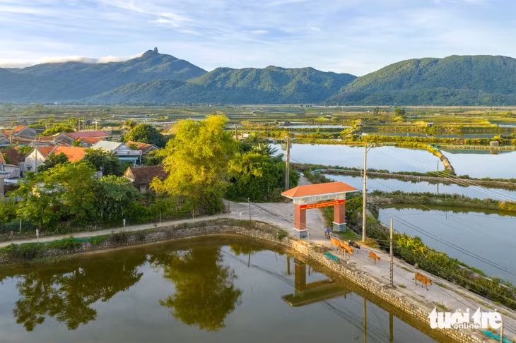 Vào thôn Phước Giang chỉ có một con đường bộ duy nhất làm bằng bê tông. Ảnh: HUỲNH LÊ VIỄN DUY