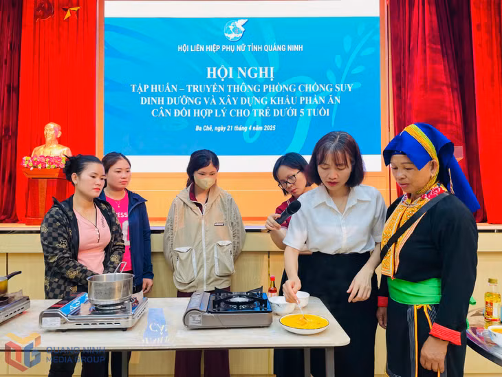 Hội LHPN tỉnh tổ chức tập huấn kiến thức phòng, chống suy dinh dưỡng cho trẻ dưới 5 tuổi tại huyện Ba Chẽ (tháng 4/2025)