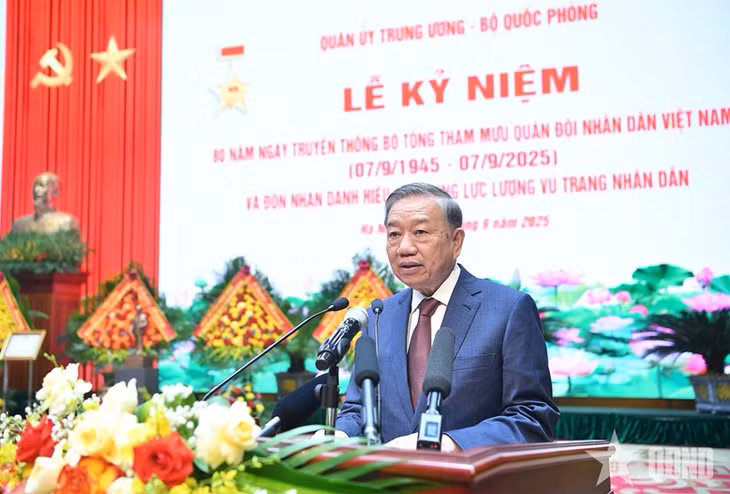 Tổng Bí thư Tô Lâm phát biểu tại lễ kỷ niệm