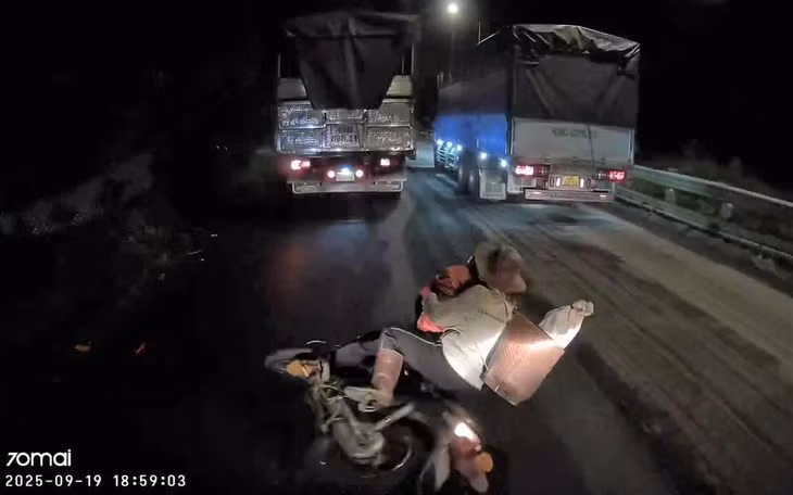 Hình ảnh do camera hành trình ghi lại. Ảnh: Công an cung cấp