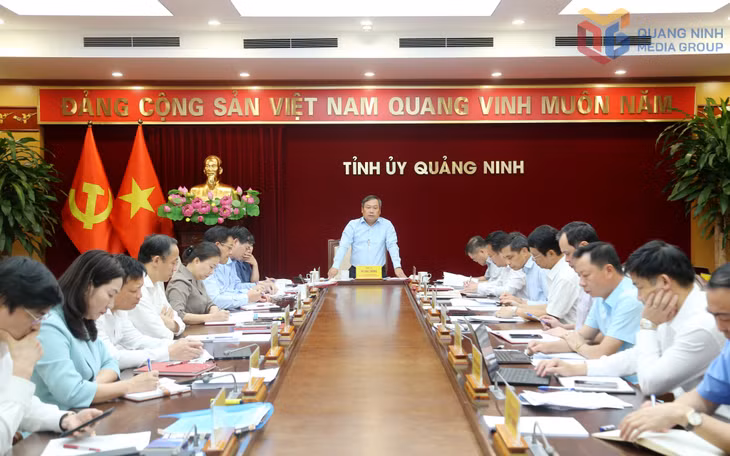 Đồng chí Vũ Đại Thắng, Ủy viên Trung ương Đảng, Bí thư Tỉnh ủy, Trưởng Đoàn ĐBQH tỉnh phát biểu chỉ đạo tại hội nghị.
