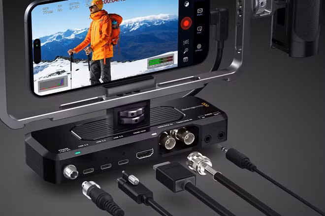 Blackmagic ProDock hỗ trợ iPhone 17 trở thành máy quay chuyên nghiệp. Ảnh: blackmagicdesign.com