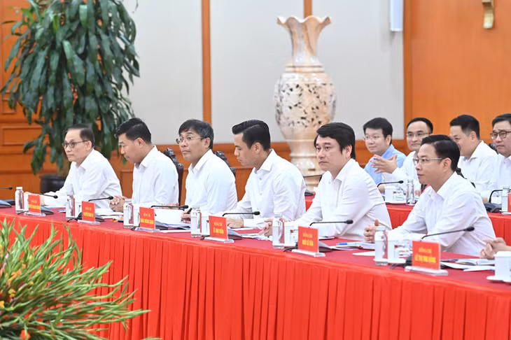 Lãnh đạo Bộ Ngoại giao tham dự cuộc làm việc. (Ảnh: ĐĂNG KHOA)