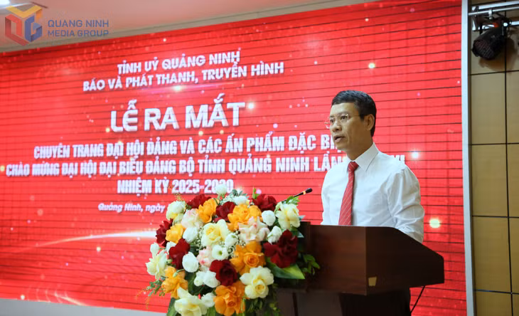 Đồng chí Nguyễn Hồng Dương, Ủy viên Ban Thường vụ Tỉnh ủy, Trưởng Ban Tuyên giáo và Dân vận Tỉnh ủy phát biểu tại buổi lễ.