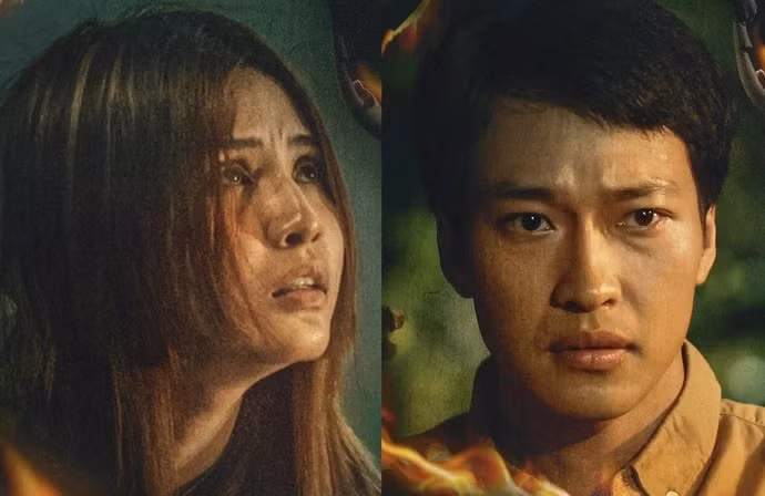 Poster nhân vật của Thiên An và Lâm Thanh Nhã cho phim Cải mả - Ảnh: ĐPCC