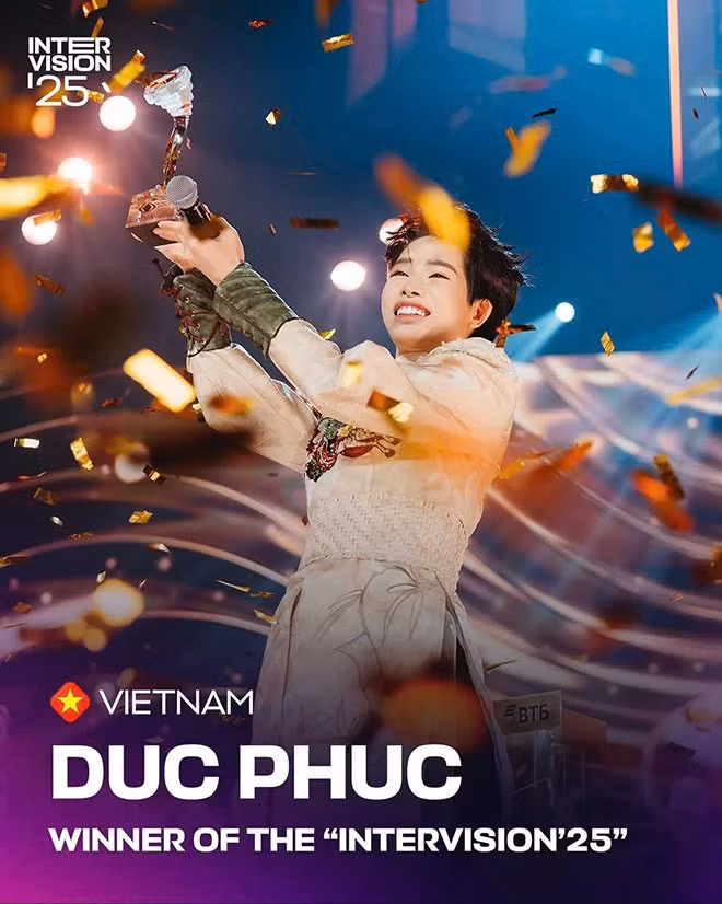 Đức Phúc đăng quang Quán quân Intervision Song Contest 2025. Ảnh: Nhân vật cung cấp