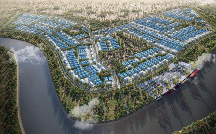 Phối cảnh Khu Công nghiệp Tân Trào với quy mô gần 227ha, tổng vốn đầu tư giai đoạn 1 hơn 4.000 tỷ đồng.