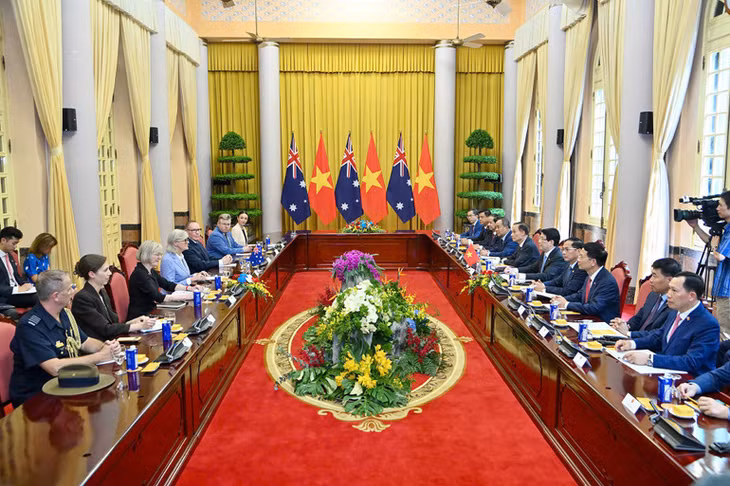 Toàn cảnh hội đàm. (Ảnh: THỦY NGUYÊN)