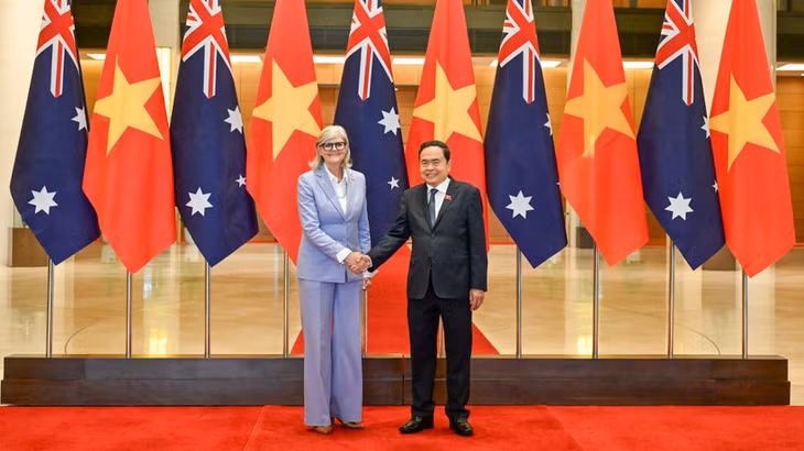 Chủ tịch Quốc hội Trần Thanh Mẫn và Toàn quyền Australia Sam Mostyn tại hội kiến. (Ảnh: Duy Linh)