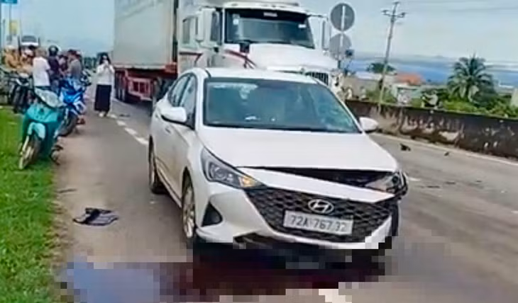 Hiện trường nơi xảy ra vụ tai nạn. Ảnh: Phạm Duy