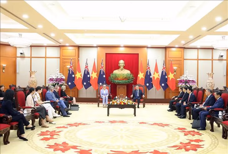 Tổng Bí thư Tô Lâm tiếp Toàn quyền Australia Sam Mostyn thăm cấp Nhà nước tới Việt Nam. Ảnh: TTXVN
