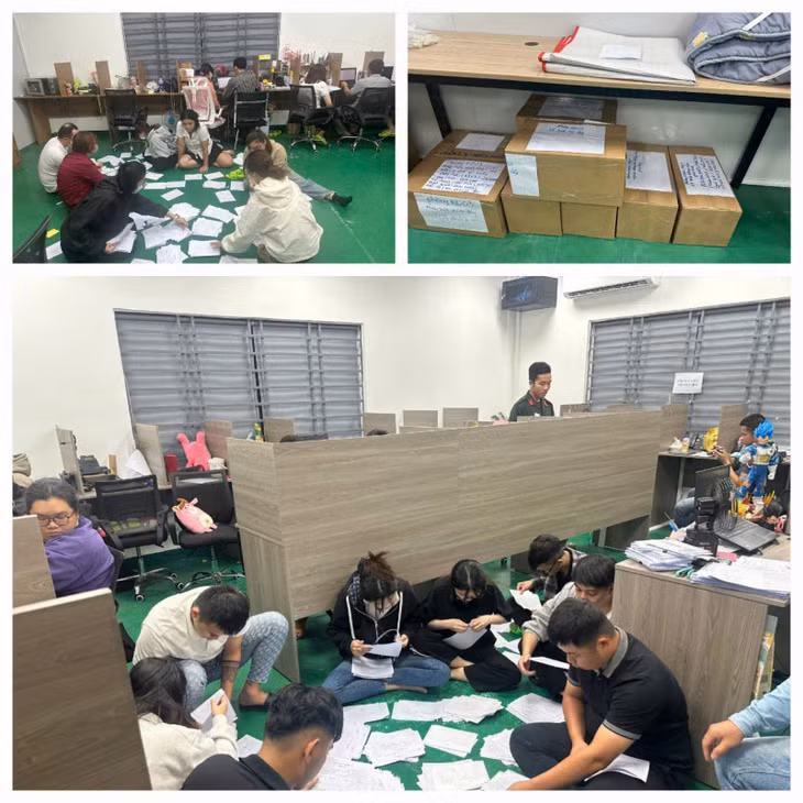 Tại các công ty của nhóm đối tượng, lực lượng chức năng thu giữ nhiều tài liệu quan trọng về hành vi lừa đảo chiếm đoạt tài sản của các bị hại.