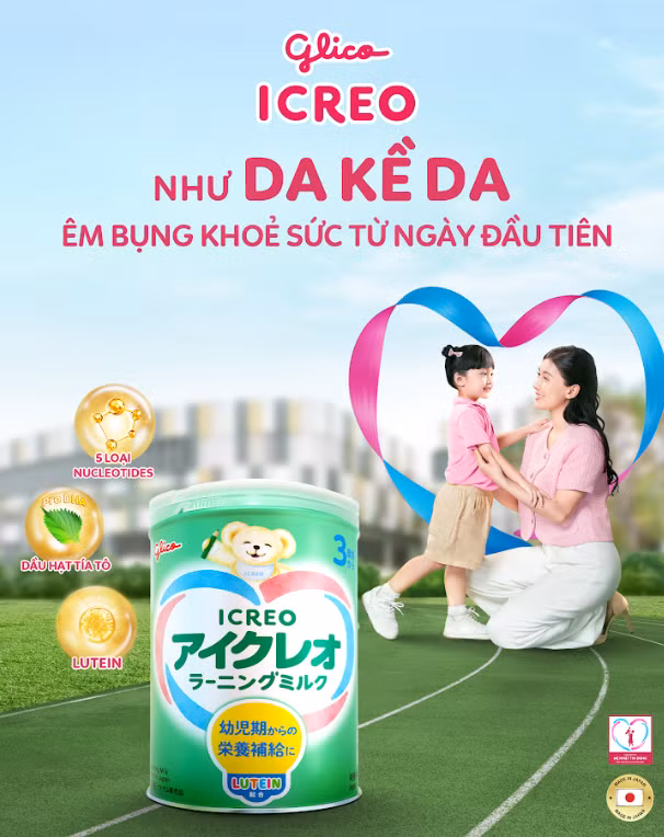Glico ICREO mang đến nguồn dưỡng chất quý giá giúp bé có khởi đầu vững vàng để lớn khôn khỏe mạnh.