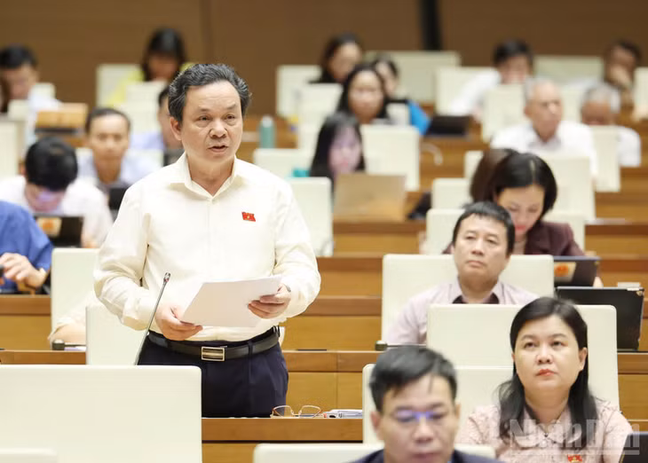 Đại biểu Hoàng Văn Cường (đoàn Hà Nội). (Ảnh: DUY LINH)