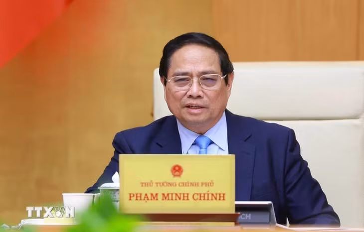 Thủ tướng Phạm Minh Chính chủ trì Phiên họp Chính phủ chuyên đề về xây dựng pháp luật tháng 6 năm 2025. (Ảnh: Dương Giang/TTXVN)