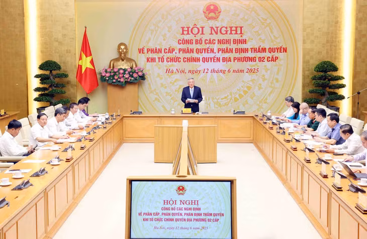 Hội nghị công bố các nghị định về phân cấp, phân quyền, phân định thẩm quyền khi tổ chức chính quyền địa phương hai cấp.
