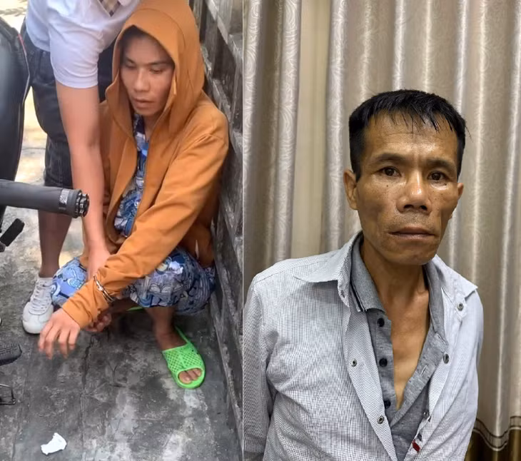Đối tượng Hà Thị Thu Huyền và Cao Văn Thắng (từ trái sang phải).