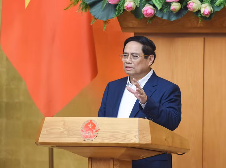 Thủ tướng Phạm Minh Chính phát biểu ý kiến tại phiên họp. (Ảnh: TRẦN HẢI)